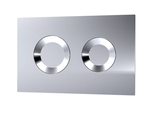 Nuie chrome round dual flush push button plate