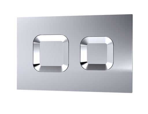 Nuie chrome square dual flush push button plate