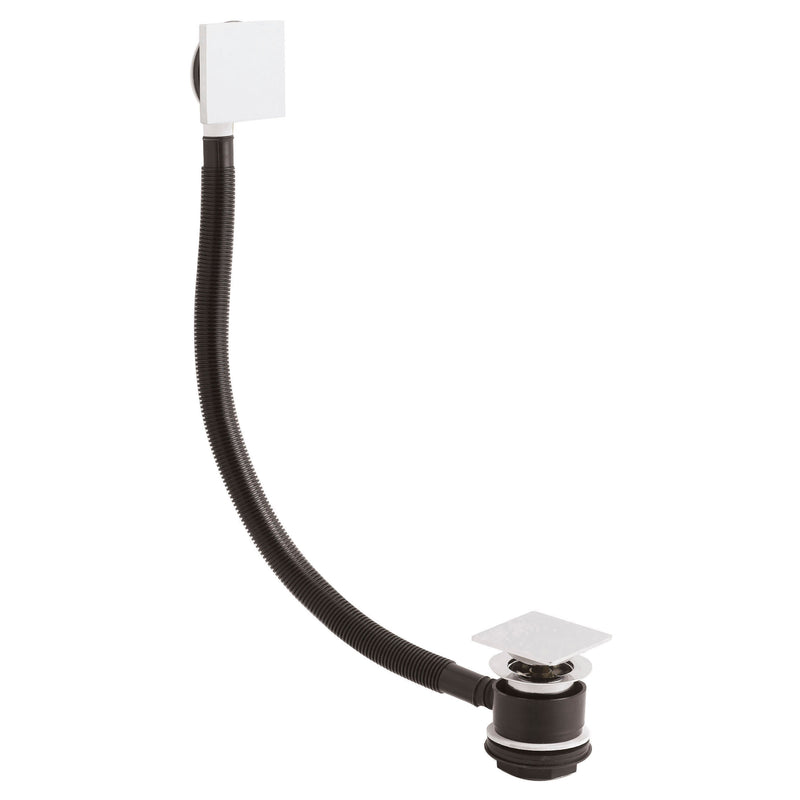 Nuie Chrome Square Push Button Bath Waste & Overflow (EK308)