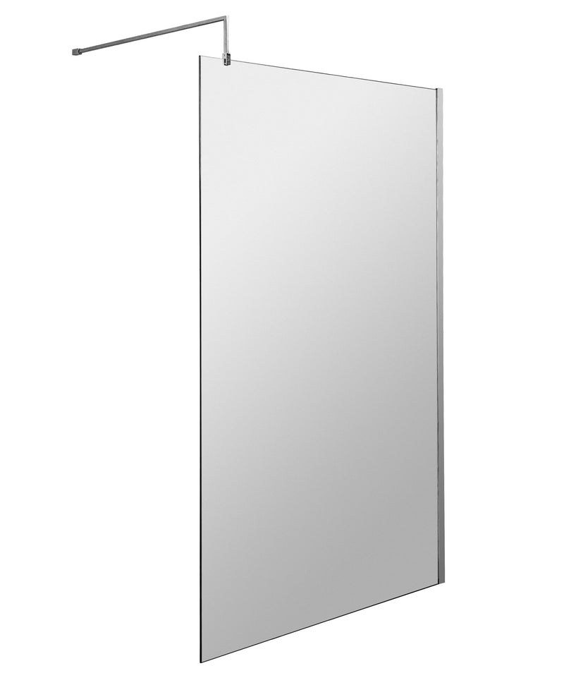 Nuie Chrome Wetroom Screen 1950mm - 1100mm