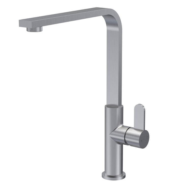 Nuie Churni Square Kitchen Mixer Tap Single Lever in Brushed Nickel (KCH605SL)