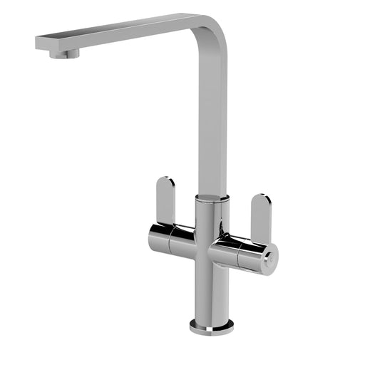 Nuie Churni Square Kitchen Mixer Tap Twin Lever in Chrome (KCH305DL)