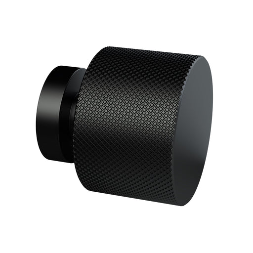 Nuie Classique Round Knurled Cabinet Knob in Matt Black