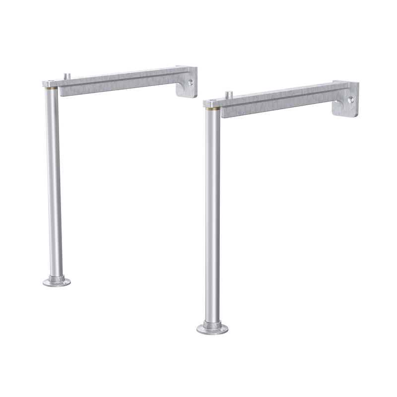 Nuie Cleaner Sink Leg Set and Wall Bracket Brushed Steel (CSL301)