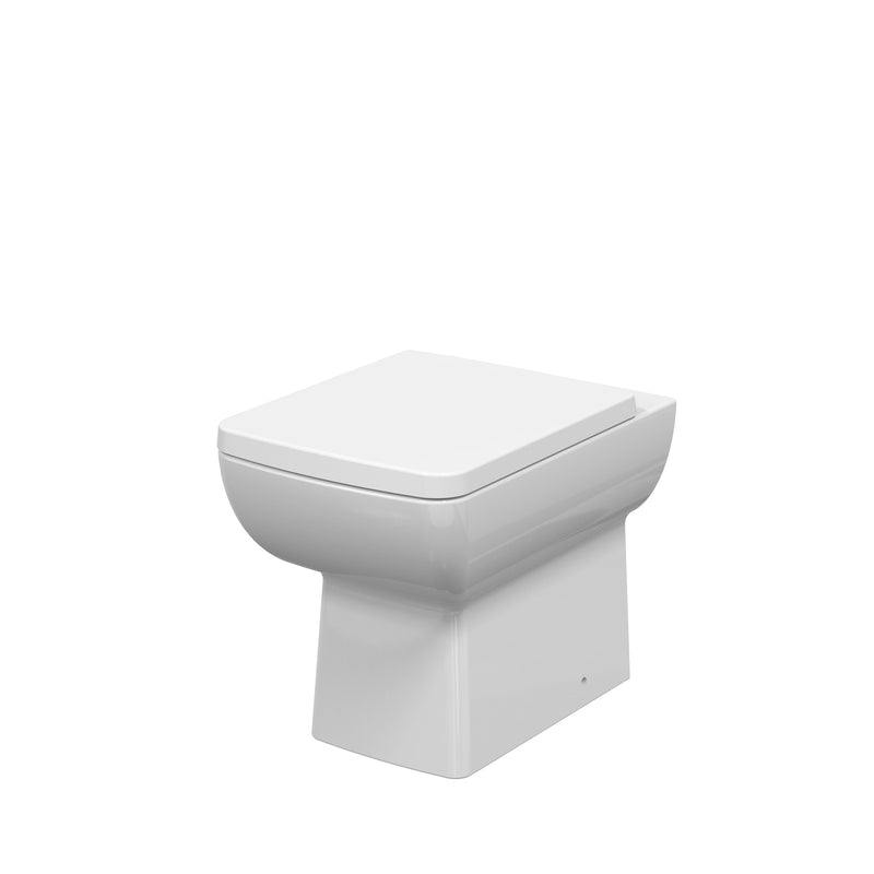 Nuie Cleo square rimless back to wall toilet pan in white