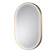 Nuie Columba Brushed Brass oval inset framed LED touch sensor mirror 800 x 500mm