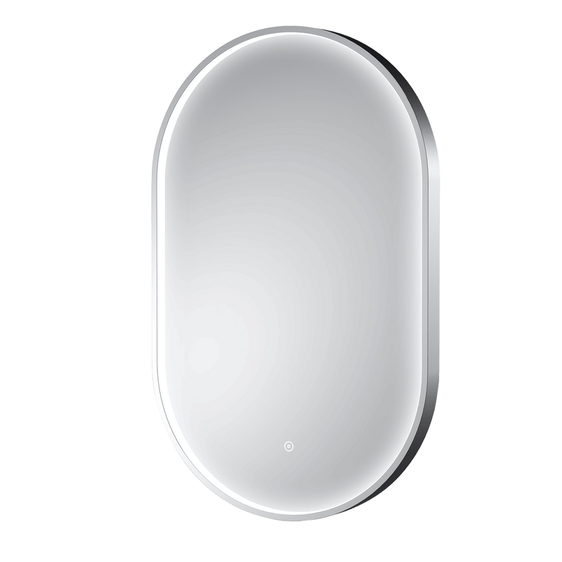 Nuie Columba Chrome oval inset framed LED touch sensor mirror 800 x 500mm