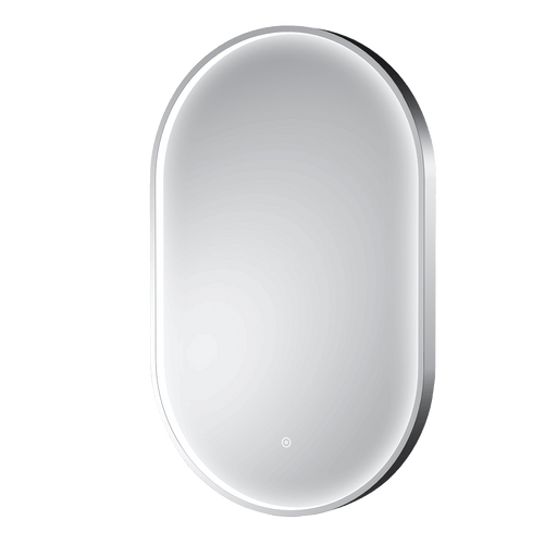 Nuie Columba Chrome oval inset framed LED touch sensor mirror 800 x 500mm