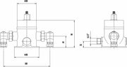 Nuie Commercial Isolation Elbows for Shower Valves Chrome (TMVSQELB) line drawing