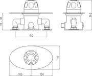 Nuie Commercial Thermostatic Shower Valve Chrome (VSQ3) line drawing