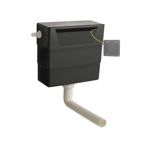 Nuie Concealed Cistern with Brushed Pewter Contemporary Dual Flush Plate