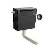 Nuie Concealed Cistern with Matt Black Traditional Dual Flush Plate
