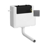 Nuie Concealed Cistern with Square Brushed Pewter Dual Flush Plate Side Inlet