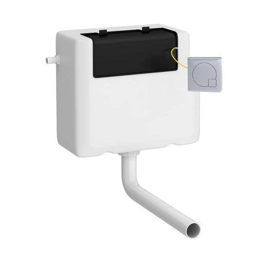 Nuie Concealed Cistern with Square Chrome Dual Flush Plate Side Inlet