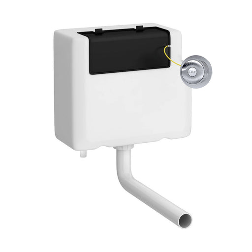Nuie Concealed Cistern with Square Chrome Traditional Dual Flush Plate Bottom Inlet