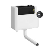 Nuie Concealed Cistern with Square Matt Black Traditional Dual Flush Plate Bottom Inlet
