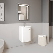 Nuie Core 400mm wall hung vanity unit in Gloss White - bathroom lifestyle setting