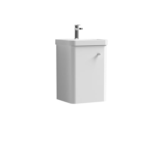 Nuie Core 400mm 1 door wall hung vanity unit with basin in Gloss White