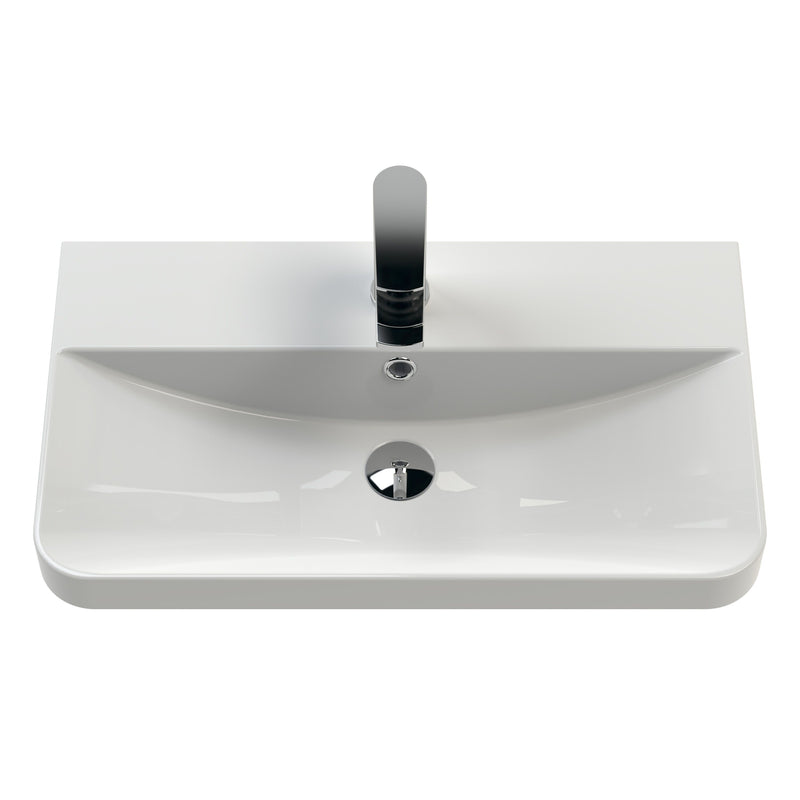 Nuie Core 600mm wall hung vanity unit in Satin Green - additional view