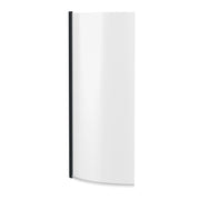 Nuie Curved Bath Screen - Matt Black P-Shape Hinged
