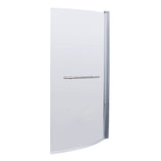 Nuie Curved Bath Screen - Chrome 860mm with Rail