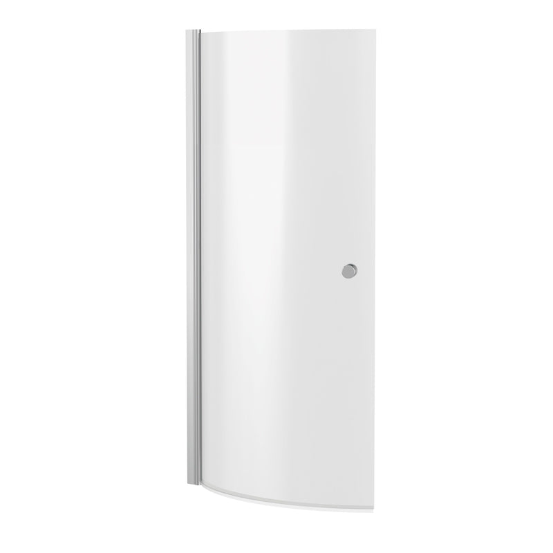 Nuie Curved Bath Screen - Chrome 700mm with Knob