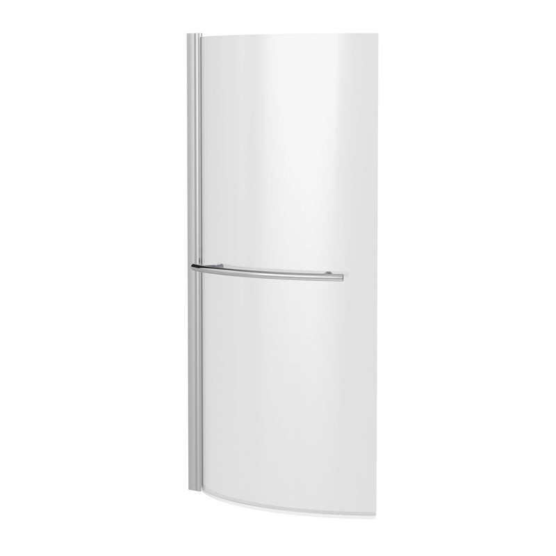 Nuie Curved Bath Screen - Chrome 700mm with Rail