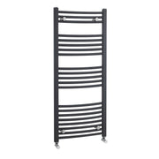 Nuie Curved Ladder Anthracite 1150 x 500mm vertical heated towel rail