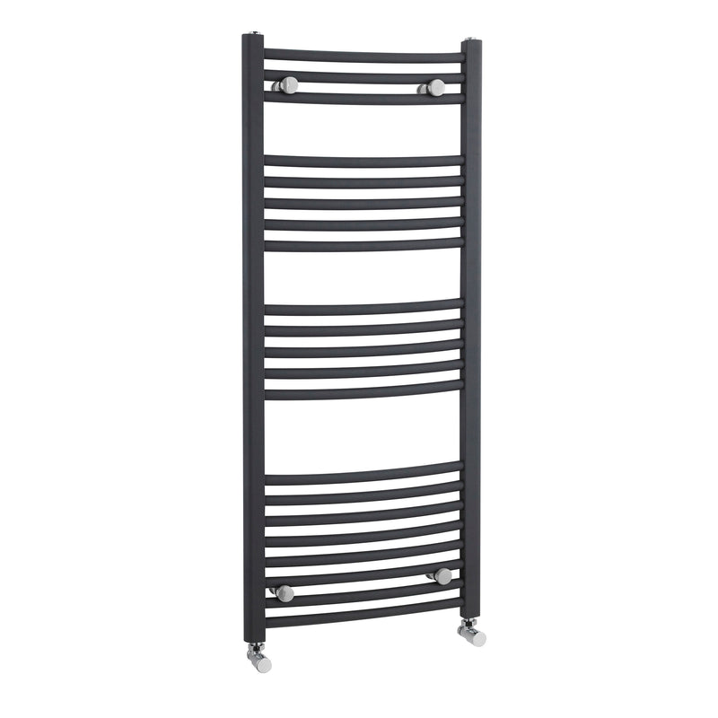 Nuie Curved Ladder Anthracite 1150 x 500mm vertical heated towel rail