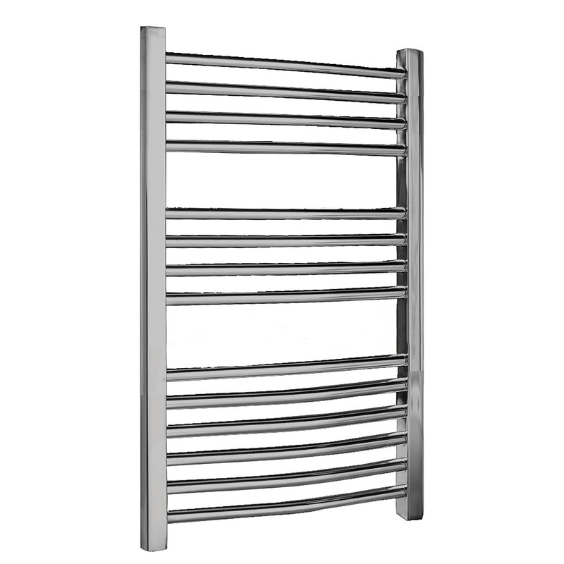 Nuie Curved Ladder Chrome 700 x 500mm vertical heated towel rail