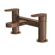 Nuie Cyprus deck mounted bath filler in brushed bronze with fluted lever detailing (BIN1503F)