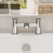 Nuie Cyprus deck mounted bath filler in chrome lifestyle bathroom setting (BIN303F)