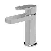 Nuie Cyprus mono basin mixer with push button waste in chrome with fluted lever detailing (BIN305F)