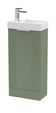 Nuie Deco Compact 400mm Floor Standing Vanity Unit with Basin in Satin Green (FLT820)