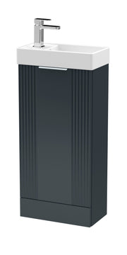 Nuie Deco Compact 400mm Floor Standing Vanity Unit with Basin in Soft Black (FLT1420)