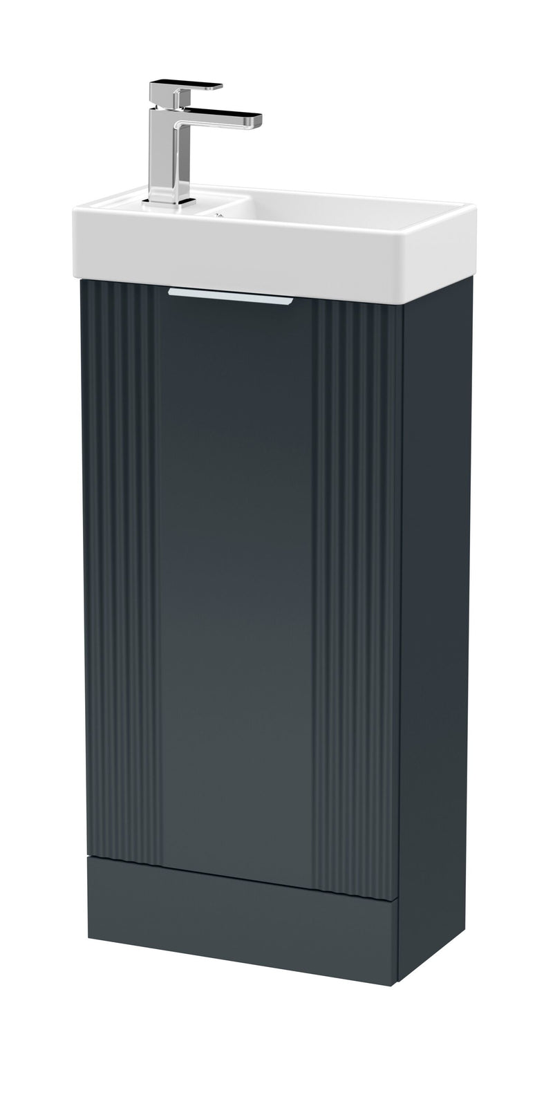 Nuie Deco Compact 400mm Floor Standing Vanity Unit with Basin in Soft Black (FLT1420)