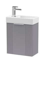 Nuie Deco Compact 400mm Wall Hung Vanity Unit with Basin in Satin Grey (FLT290)