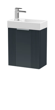 Nuie Deco Compact 400mm Wall Hung Vanity Unit with Basin in Soft Black (FLT1490)