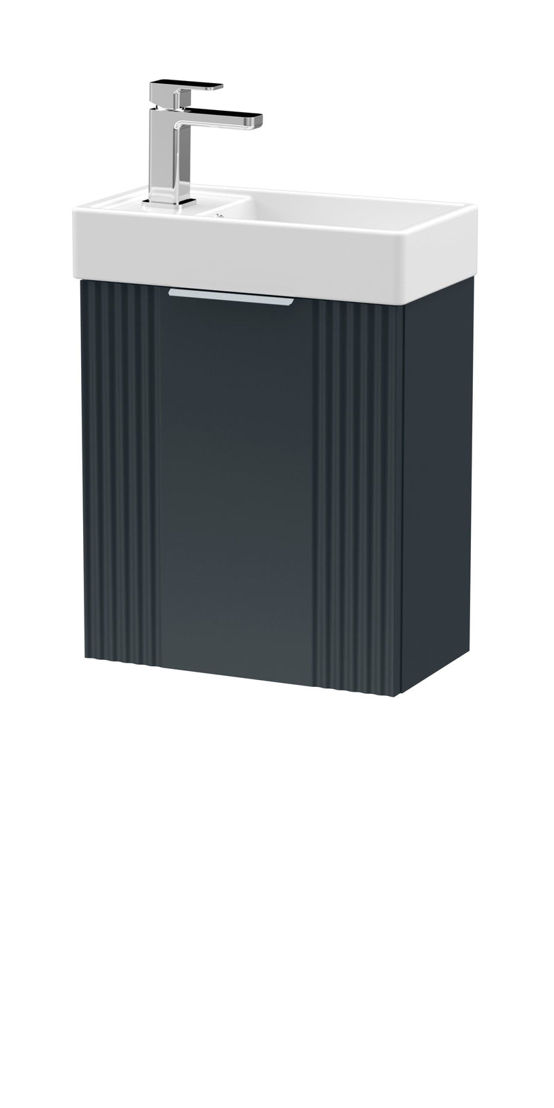Nuie Deco Compact 400mm Wall Hung Vanity Unit with Basin in Soft Black (FLT1490)