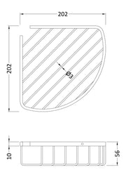 Nuie Deep Corner Basket Chrome (LL306) line drawing