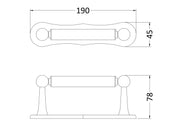 Nuie Dog Bone Toilet Roll Holder Chrome (LH301) line drawing