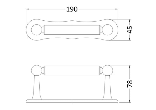 Nuie Dog Bone Toilet Roll Holder Chrome (LH301) line drawing