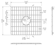 Nuie Double Bowl Kitchen Sink Wire Grid Pack Stainless Steel (AE318) line drawing