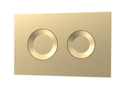Nuie brushed brass round dual flush push button plate