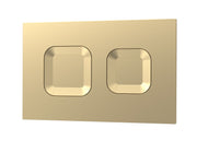 Nuie brushed brass square dual flush push button plate