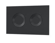 Nuie matt black round dual flush push button plate
