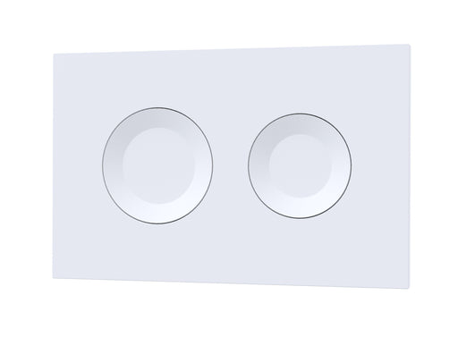 Nuie matt white round dual flush push button plate