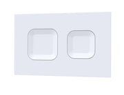 Nuie matt white square dual flush push button plate