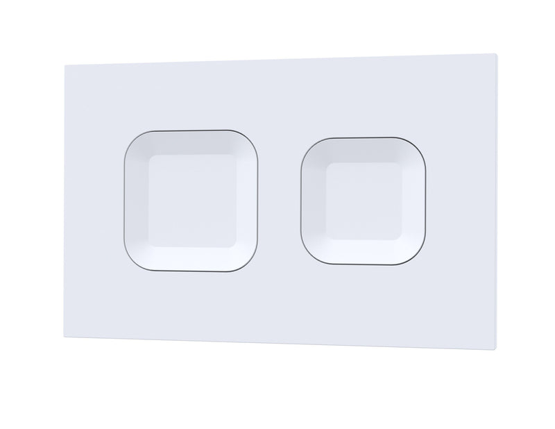 Nuie matt white square dual flush push button plate