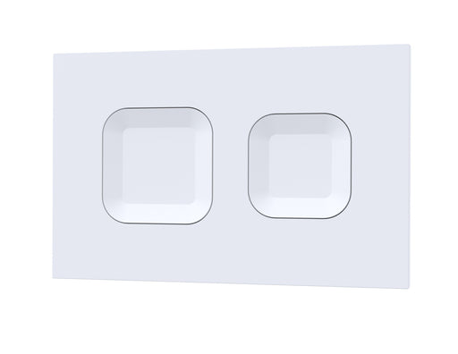 Nuie matt white square dual flush push button plate